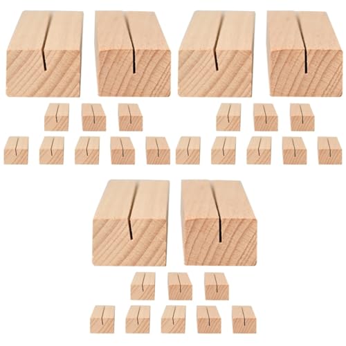 HOMSFOU 3 Sätze Notizhalter Aus Holz Foto Kartenhalter Für Die Anzeige Visitenkartenständer Fürs Büro Kartenständer Visitenkarten Organizer Postkartensockel Aus 10 Stück * 3 von HOMSFOU
