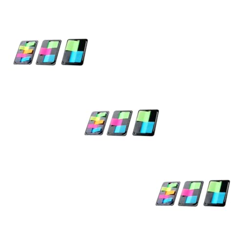 HOMSFOU 3 Sätze Pack Kreative Neon Haftmarker Bunte Haftnotizen Beschreibbare Registerkarten Für Seitenmarkierung Und Dokumentenorganisation Für Bürobedarf Und Notizen 3 Packungen * 3 von HOMSFOU