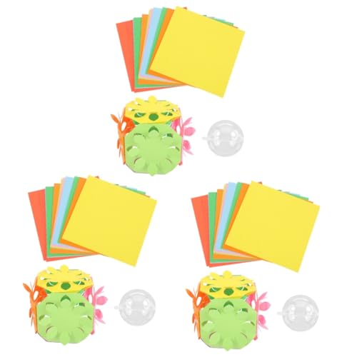 HOMSFOU 3 Sätze Papierschneidewerkzeug-set Origami-papier-kit Bastelsets Handwerk Kit Zur Papierherstellung Origami -papier Bausatz Scherenschnitt-set Ausschneidepapier-set von HOMSFOU