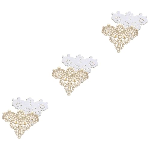 HOMSFOU 3 Sätze Perle Schuhblume Aufnäher Für Kleidung Funkeln Kleidungsflicken Flicken Für Kleidung Strassdekor Flicken Für Bekleidung Diy-patches Für Kleidung Stoff Golden 2 Stück * 3 von HOMSFOU