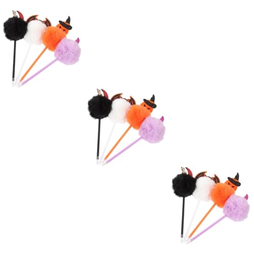 HOMSFOU 3 Sätze Plüschkugelschreiber Halloween Halloween Assecoires Fledermaus-kugelschreiber Halloween-kugelschreiber Stifte Im Halloween-stil Schreibwaren Plastik 4 Stück * 3 von HOMSFOU
