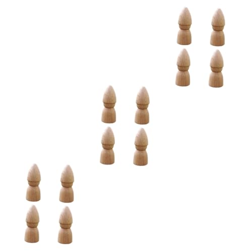 HOMSFOU 3 Sätze Puppenspielzeug Bausatz Dinge Zu Malen Basteln Für Bastelsets Für Kinderspielzeug Diy -handwerk Heimwerkerzubehör Holzfiguren Holzpuppe Hölzern 4 Stück * 3 von HOMSFOU