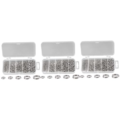HOMSFOU 3 Sätze Rostfreies Verbindungsset Ringe Zubehör Zubehör Schlüssel Schmuck Geteilt Zum Basteln Mehrzweck Biegering Halsketten Biegering Armband Biegering 500 Stück * 3 von HOMSFOU
