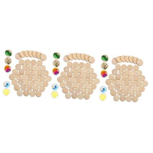 HOMSFOU 3 Sätze Runde Holzscheiben Kreise Basteln Design Jumbo Zeichen Liste Klein Holzhandwerk Holzformen Holz Kreis Anhänger Aus Holz Leerer Holzchip 100 Stück * 3 von HOMSFOU