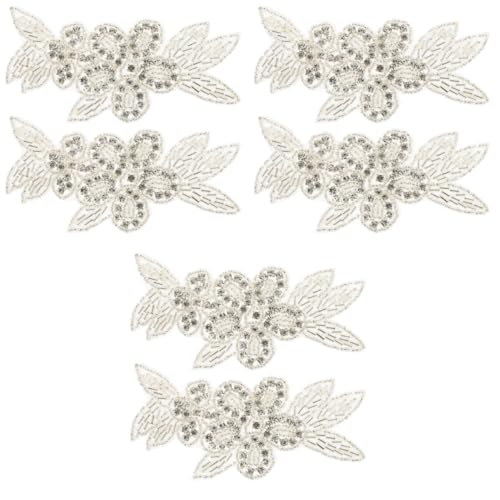 HOMSFOU 3 Sätze Strass Applikationen Zum Aufnähen Funkelnde Patches Für Kleidung Schuhe Und Hochzeitsaccessoires Diy Dekoration Mit Glitzersteinen Und Perlen 2 Stücke * 3 von HOMSFOU
