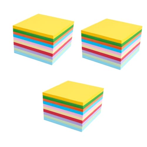 HOMSFOU 3 Sätze Teiliges Doppelseitiges Origami Papier Farben Quadratisches Faltpapier Für Diy Bastelprojekte Farbiges Bastelpapier Zum Falten Für Erwachsene 1000 Stück * 3 von HOMSFOU