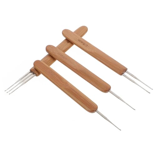 HOMSFOU 3 Sätze Teiliges Dreadlock Häkelnadeln Mit Holzgriff Dreadlocks Weaving Tools Für Haargeflechte Und Zöpfe Ergonomisches Design Für Effizientes Arbeiten 4 Stück * 3 von HOMSFOU