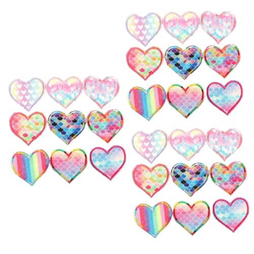 HOMSFOU 3 Sätze Teiliges Herzförmiges Stickerei Patches Set Bunte Aufnäher Für Diy Kleidung Umweltfreundliche Applikationen Zum Aufbügeln Oder Aufnähen Für Shirts Jeans 9 Stücke * 3 von HOMSFOU