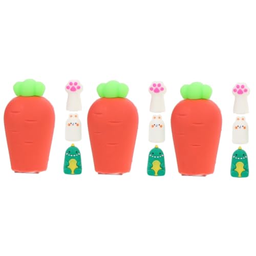 HOMSFOU 3 Sätze Teiliges Kawaii Tierkopf Bleistiftspitzer Handbetriebene Cartoon Für Präzises Anspitzen Von Bleistiften Für Schule Und Zuhause Mit Aufbewahrungsbehälter Zur 4 Stück * 3 von HOMSFOU