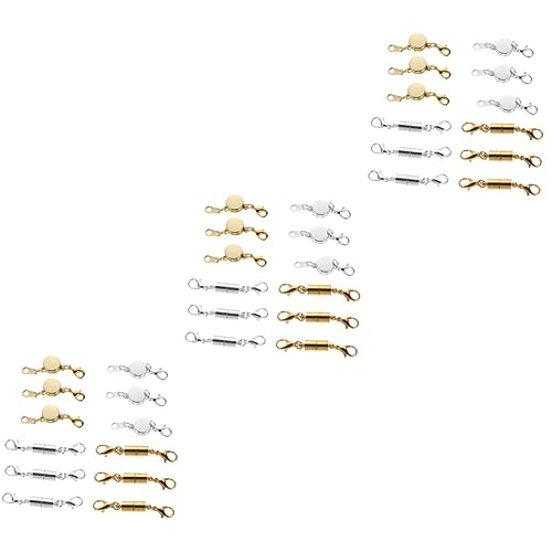 HOMSFOU 3 Sätze Teiliges Magnetverschluss Für Schmuck Magnetische Verschlüsse Für Armbänder Und Diy Projekte Einfach Zu Montieren Und Sicher Zu Verwenden 12 Stück * 3 von HOMSFOU