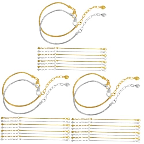 HOMSFOU 3 Sätze Teiliges Schlangenkette Armband Diy Charm Armbänder Für Frauen Anpassbare Modisches Schmuckzubehör Für Gestaltung Und Vielseitige Outfits 10 Stück * 3 von HOMSFOU