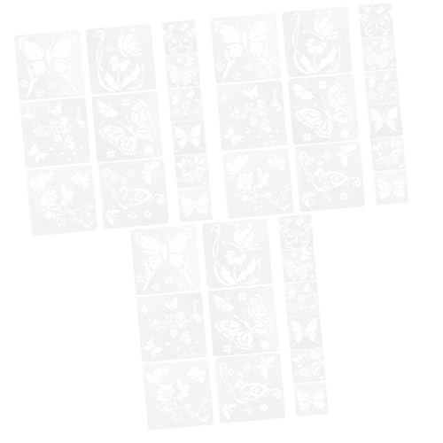 HOMSFOU 3 Sätze Teiliges Schmetterlings Schablonenset Für Malprojekte Wiederverwendbare Pet Schablonen Für Wände Möbel Und Kunsthandwerk Einfach Zu Reinigen Und Vielseitig 12 Stück * 3 von HOMSFOU