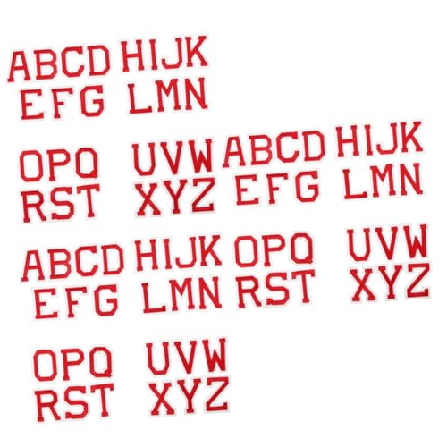 HOMSFOU 3 Sätze Teiliges Set Buchstaben Aufnäher Zum Aufbügeln Für Kleidung Diy Stoffpatches Rot Kreative Flicken Für Reparaturen Und Dekorationen Von Kleidung Und 26 Stücke * 3 von HOMSFOU