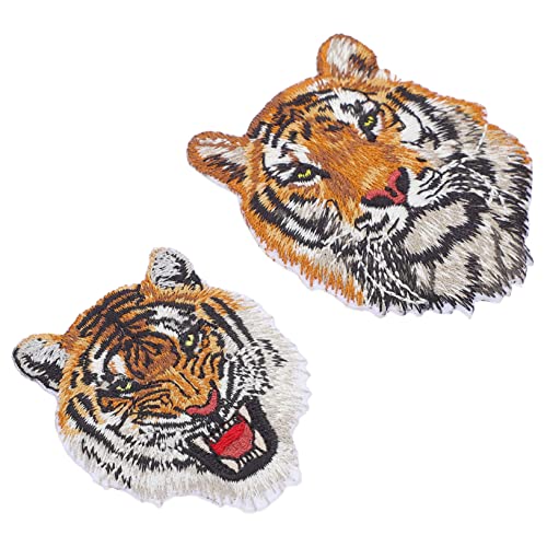 HOMSFOU 3 Sätze Teiliges Tiger Stickerei Aufnäher Zum Aufbügeln Bestickte Stoffpatches Für Kleidung Taschen Hüte Zum Reparieren Und Dekorieren Von Jeans Jacken Diy Zubehör 2 Stück * 3 von HOMSFOU