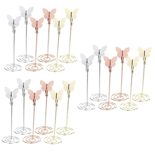 HOMSFOU 3 Sätze Teiliges Tischkartenhalter Clip Für Hochzeiten Und Events Dekorativer Ständer Für Fotos Notizen Und Visitenkarten Gold Roségold Und 6 Stück * 3 von HOMSFOU