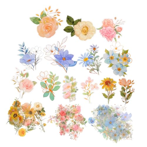 HOMSFOU 3 Sätze Teiliges Transparent Wasserdichte Aufkleber für Scrapbooking und Journaling Dekorative Pflanzen und Sticker für Diy Fotoalben Karten und Bastelprojekte von HOMSFOU