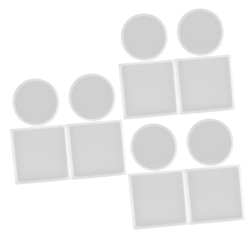 HOMSFOU 3 Sätze Teiliges Untersetzer Gießformen Für Diy Resin Coaster Runde Und Quadratische Formen Bastelprojekte Und Heimdekoration 4 Stück * 3 von HOMSFOU