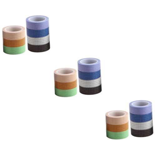HOMSFOU 3 Sätze Teiliges Washi Klebeband Mit Gitterdesign Dekorative Masking Tapes Für Scrapbooking Tagebuch Und Bastelprojekte Gemischte Farben 7 Stück * 3 von HOMSFOU