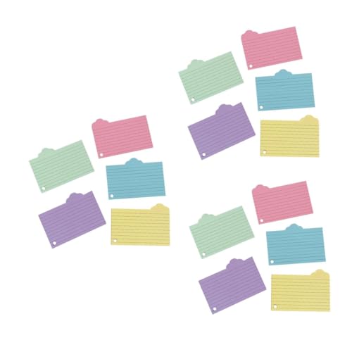 HOMSFOU 3 Sätze Vokabelheft Aus Notizpapier Index Lehrreich Farbig Ungefüttert Klebrig Bunt Lernmaterialien Karteikarten in Großen Mengen Grundlagen Des Studiums Lernkarten 125 Blätter * 3 von HOMSFOU