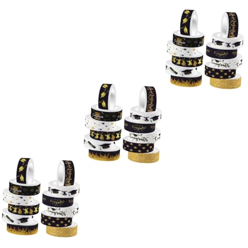 HOMSFOU 3 Sätze Washi-tape-ästhetik Farbig Dekorateure Tagebuchband Klebeband Scheckheft Dekoration Basteln Abschlussband Washi-sticker Zum Journaling Japanisches Papier 12 Rollen * 3 von HOMSFOU