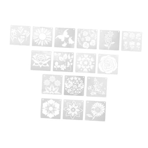 HOMSFOU 3 Sätze Wiederverwendbare Diy Schablonen Für Malerei Multifunktionale Spray Schablonen Für Wandgestaltung Blumenmuster Waschbar Und Langlebig Für Handwerk Und 16 Blätter * 3 von HOMSFOU