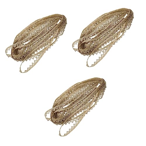 HOMSFOU 3 Stück 5 Wasserlösliche Spitze Spitzenband Hochzeit Spitze Party trimmen hochzeitsdeko wedding decoration garming Kantenbesatzstoff Goldstickerei-Spitzenbesatz Metalldrähte Golden von HOMSFOU