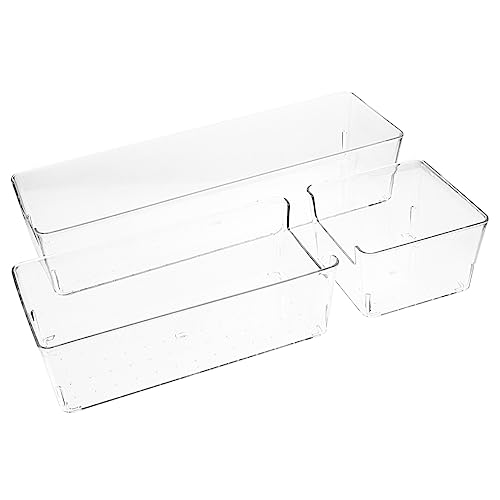 HOMSFOU 3 Stück Aufbewahrungsbox Teiliges Transparentes Organizer für Vielseitige Aufbewahrungslösungen für Zuhause Büro und Bastelarbeiten Praktische Sortierboxen für Kleinteile und von HOMSFOU