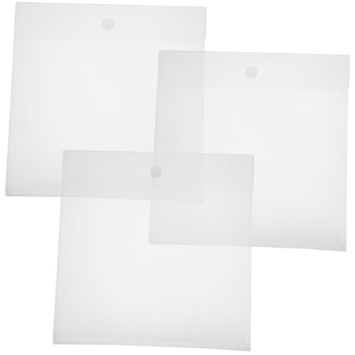 HOMSFOU 3 Stück Aufbewahrungstasche aus Scrapbook-Papier Dateiordner Kunststoff Poly-Dateiordner Dateiordner mit Snap übersichtlicher Dokumentenordner pp Transparent von HOMSFOU
