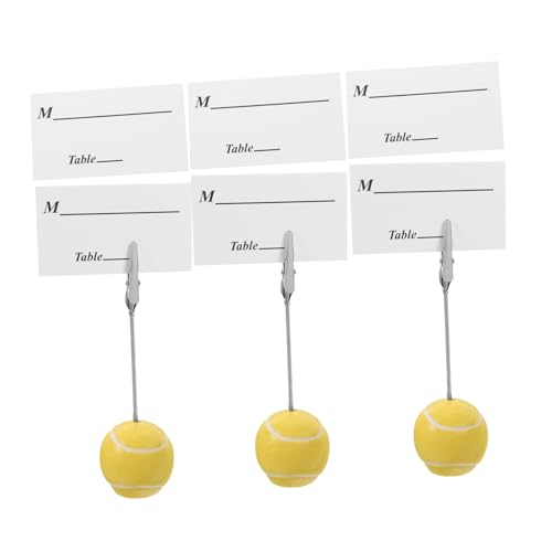 HOMSFOU 3 Stück Ball-memo-ordner Bildhalter Mit Clips Bildhalter Für Den Schreibtisch Memohalter Inhaber Der Tabellennummer Büroklammer-memo Bildclips Kunstharz Yellow von HOMSFOU