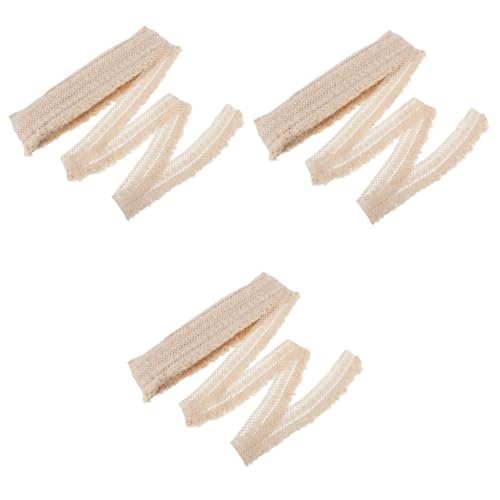HOMSFOU 3 Stück Baumwollfransen Borte Breit Kreative Quasten Rand für Diy Handwerk und Deko für Tischdecken Kissen und Bekleidungszubehör Yards Milchweiß von HOMSFOU