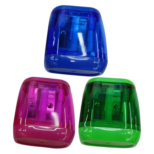 HOMSFOU 3 Stück Bleistiftspitzer Anspitzer für Buntstiftspitzer Bleistiftschärfer Kunst Scharf Hände Student Handbuch Schule Plastik von HOMSFOU