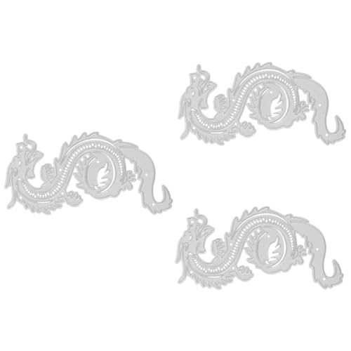 HOMSFOU 3 Stück Cut Drachen Metall Schneidedie Diy Stanzform für Kartenherstellung Mehrzweck Schneidematte Kohlenstoffstahl für Scrapbooking und Bastelprojekte von HOMSFOU