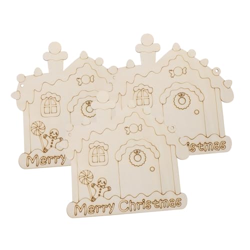 HOMSFOU 3 Stück DIY Holzornamente zum Bemalen Unlackierte Holzanhänger Hausform mit Kordel Natürliche Weihnachtsdekoration zum Selbstgestalten Vielseitige Bastel-holzschilder für Festliche HOMSFOU 3 Stück DIY Holzornamente zum Bemalen Unlackierte Holzanhänger Hausform mit Kordel Natürliche Weihnachtsdekoration zum Selbstgestalten Vielseitige Bastel-holzschilder für Festliche von HOMSFOU