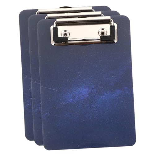 HOMSFOU 3 Stück Dekoratives Klemmbrett Multifunktionales Clipboard für Dokumente Schreibbrett für Büro und Schule Stilvolles Sternenhimmel Design von HOMSFOU