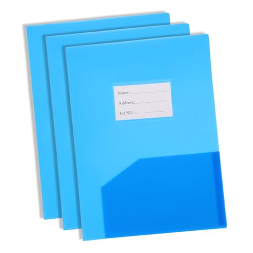 HOMSFOU 3 Stück Dokumentenmappe Transparente Ordnerhülle für Büro und Schule Leicht Tragbar für Organisation von Wichtigen Unterlagen und Berichten von HOMSFOU