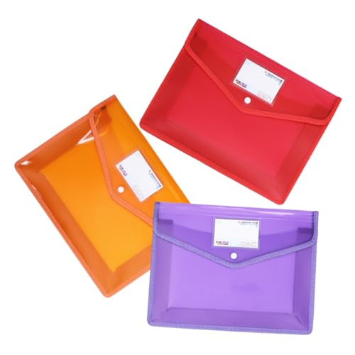HOMSFOU 3 Stück Dokumentenmappe Transparente Wasserdichte Ordner mit Druckknopfverschluss Zufälligen Farben Orange Rot für Büro Schule und Reisen HOMSFOU 3 Stück Dokumentenmappe Transparente Wasserdichte Ordner mit Druckknopfverschluss Zufälligen Farben Orange Rot für Büro Schule und Reisen von HOMSFOU