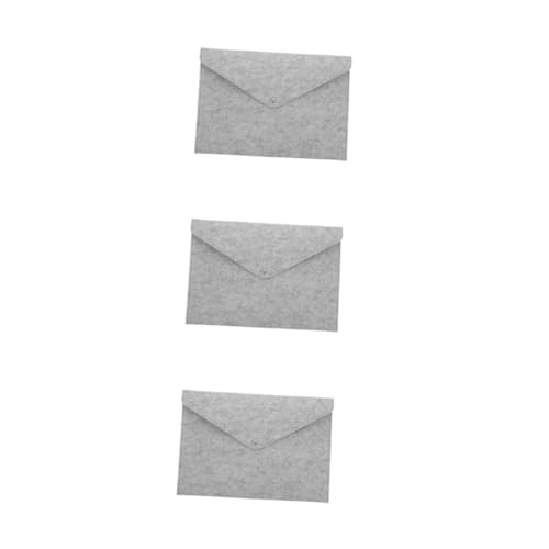 HOMSFOU 3 Stück Filz Dokumententasche Tragbare Organizer Tasche mit Knopfverschluss Elegante Aktenmappe für Büro Schule und Reisen Leichtgrau HOMSFOU 3 Stück Filz Dokumententasche Tragbare Organizer Tasche mit Knopfverschluss Elegante Aktenmappe für Büro Schule und Reisen Leichtgrau von HOMSFOU
