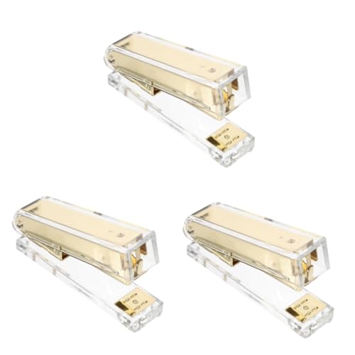 HOMSFOU 3 Stück Hefter Büro Buchheime Schreibtisch-essentials Klassenzimmerzubehör Acryl Golden HOMSFOU 3 Stück Hefter Büro Buchheime Schreibtisch-essentials Klassenzimmerzubehör Acryl Golden von HOMSFOU