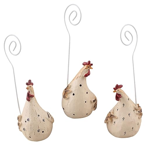 HOMSFOU 3 Stück Hühner Memo Clips Tischnotizen Halter für Fotos Visitenkarten Dekorative Büroaccessoires für Hochzeiten und Zuhause von HOMSFOU