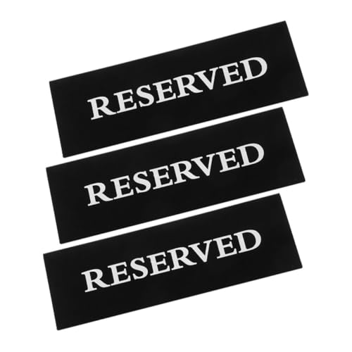 HOMSFOU 3 Stück Kartenschild tischkarten hochzeitsdekoration Tischschild Tischreservierungsschild Empfangsschild reservierter Platz Bankreservierte Schilder Gang Zeichen Acryl Black von HOMSFOU