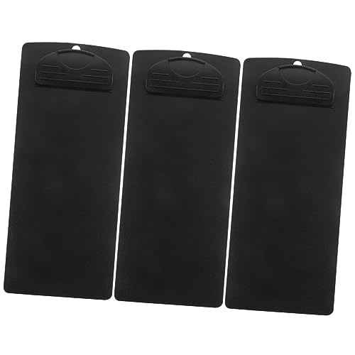 HOMSFOU 3 Stück Klemmbretter Schwarz Tragbares Multifunktions Clipboard für Menüs und Rechnungen Robuste Ablage für Papiere für Büro und Unterwegs von HOMSFOU