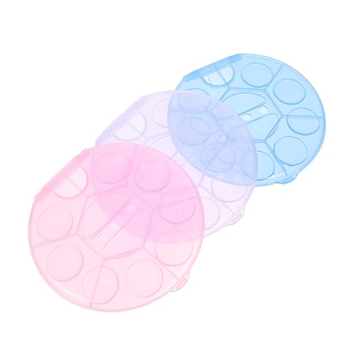 HOMSFOU 3 Stück Kunststoff Malfächer Multifunktionale Mischpaletten Leichte Pigment Trays Blau und Lila für Aquarellmalerei und Kreative Projekte von HOMSFOU