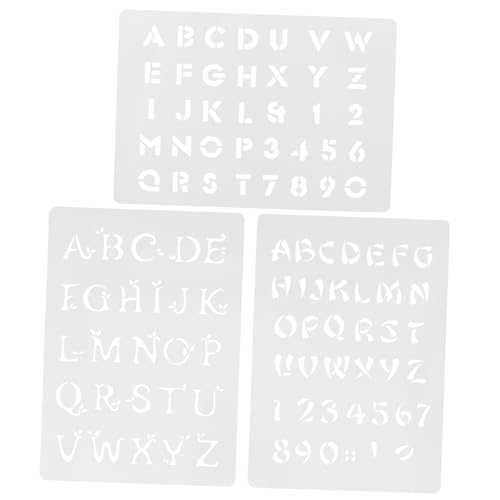 HOMSFOU 3 Stück Malvorlage Buchstabenschablonen Zeichnung Schablone Für Journaling -schablone Wand Kunst Schablone Malen Malschablonen Form Beschriftung Weiß Das Haustier von HOMSFOU