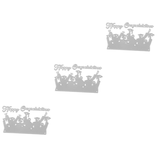 HOMSFOU 3 Stück Metallmesserform Schneidwerkzeug funkeln Absolventen-Stanzformen Karte Schneiden Schneideisen aus Kohlenstoffstahl Album-Stanzform Stanzform Silver von HOMSFOU