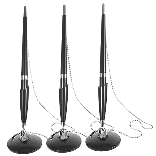 HOMSFOU 3 Stück Multifunktions Stift für Tischstift mit Festem Sockel und Kette für Büro und Schwarzer Kugelschreiber mit Elegantem Design HOMSFOU 3 Stück Multifunktions Stift für Tischstift mit Festem Sockel und Kette für Büro und Schwarzer Kugelschreiber mit Elegantem Design von HOMSFOU