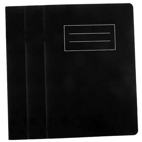 HOMSFOU 3 Stück Notizblöcke aus liniertem Papier Schreiben von Notizbuch dickes Notizbuch notieren notizblock Schulhefte liniert Schreibtisch Notizblock Täglicher Notizblock Schwarz von HOMSFOU