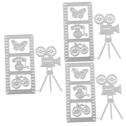 HOMSFOU 3 Stück Scrapbook Stanzformen selber machen Scrapbooking-Stanzlinge Schrottbuch Herstellung Stanzteile aus Metall Stanzformen für zu Hause Kohlenstoffstahl Silver von HOMSFOU