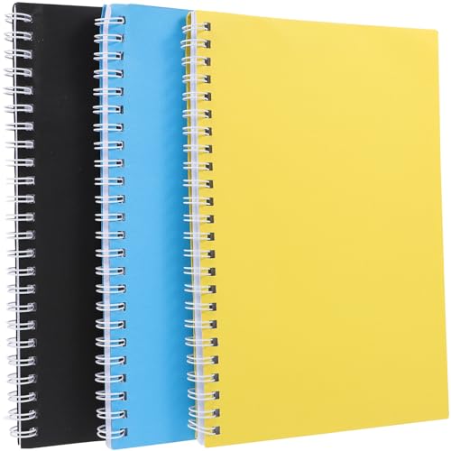 HOMSFOU 3 Stück Spiral Notizbuch Farben Blau Schwarz Gelb Schreibheft für Notizen Planung und Kreative Ideen für Schüler und Bürogebrauch von HOMSFOU