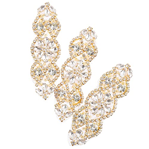 HOMSFOU 3 Stück Strass Applikationen für Hochzeitskleider Rhinestone Aufnäher für Diy Kleidung Dekoration und Reparatur für Besondere Anlässe und Alltag von HOMSFOU