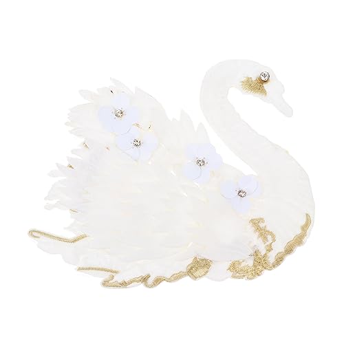 HOMSFOU 3 Stück Swan Shape Embroidery Applique Patch für Kleidung Taschen und Handwerk Langlebig Einfach zu Nähen Geeignet für Verschiedene Materialien für Anlässe Handwerkskunst Weiß von HOMSFOU